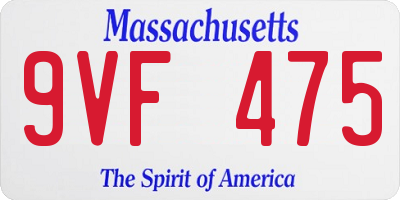 MA license plate 9VF475