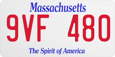 MA license plate 9VF480