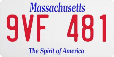 MA license plate 9VF481