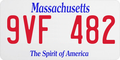 MA license plate 9VF482
