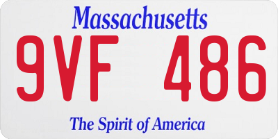 MA license plate 9VF486