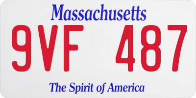 MA license plate 9VF487