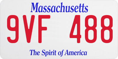 MA license plate 9VF488