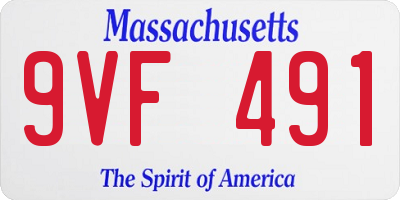 MA license plate 9VF491