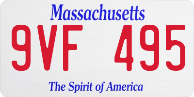 MA license plate 9VF495