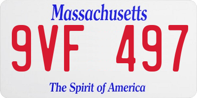 MA license plate 9VF497