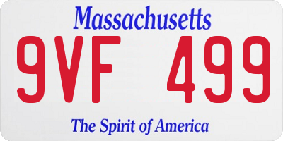 MA license plate 9VF499