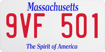 MA license plate 9VF501