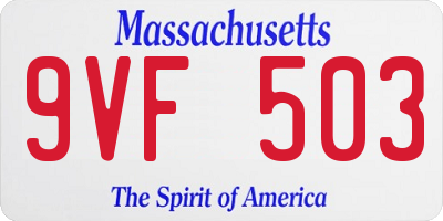 MA license plate 9VF503
