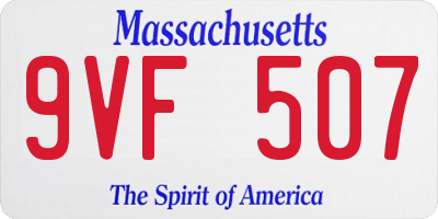 MA license plate 9VF507