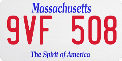 MA license plate 9VF508