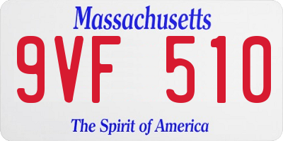 MA license plate 9VF510