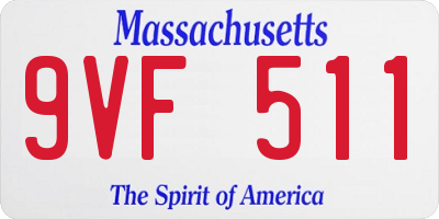 MA license plate 9VF511