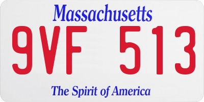 MA license plate 9VF513