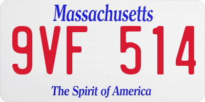 MA license plate 9VF514