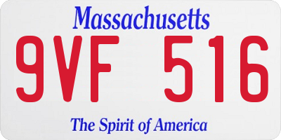 MA license plate 9VF516