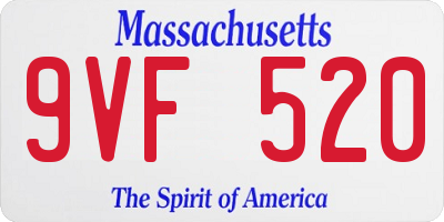 MA license plate 9VF520