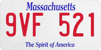 MA license plate 9VF521