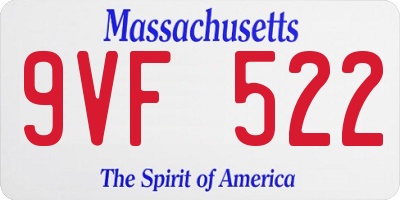 MA license plate 9VF522