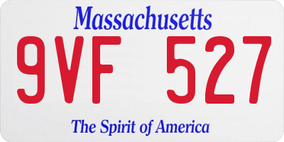 MA license plate 9VF527