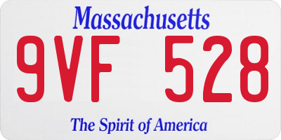 MA license plate 9VF528