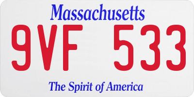 MA license plate 9VF533