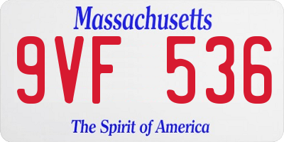 MA license plate 9VF536