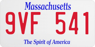 MA license plate 9VF541
