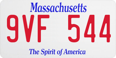 MA license plate 9VF544