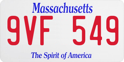 MA license plate 9VF549
