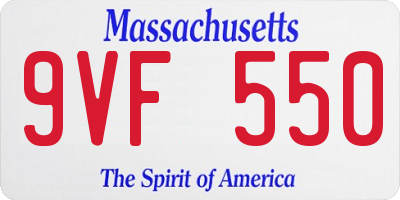 MA license plate 9VF550