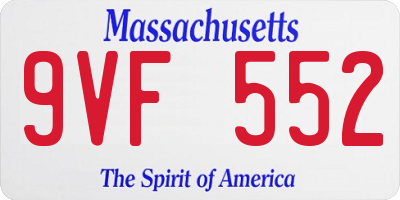 MA license plate 9VF552