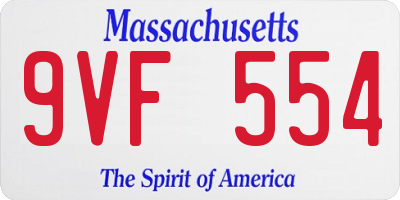 MA license plate 9VF554