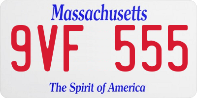 MA license plate 9VF555