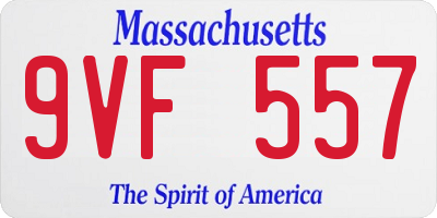 MA license plate 9VF557