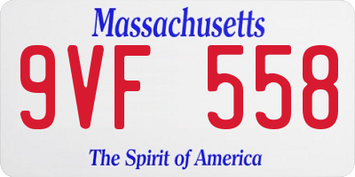 MA license plate 9VF558
