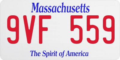 MA license plate 9VF559
