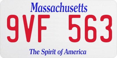 MA license plate 9VF563