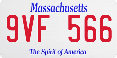 MA license plate 9VF566