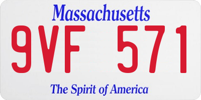 MA license plate 9VF571