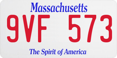 MA license plate 9VF573