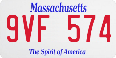 MA license plate 9VF574