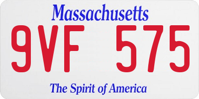 MA license plate 9VF575