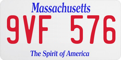 MA license plate 9VF576