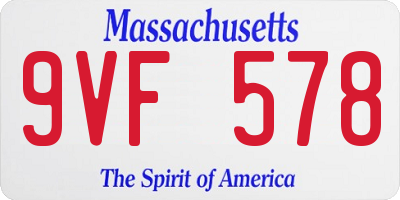 MA license plate 9VF578