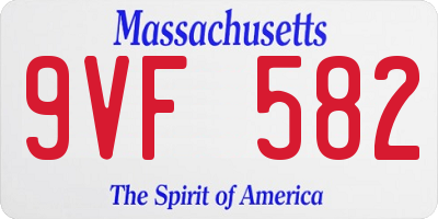 MA license plate 9VF582
