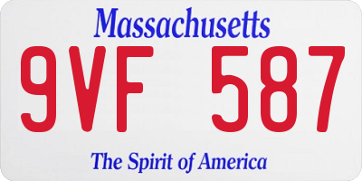 MA license plate 9VF587