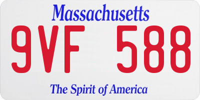 MA license plate 9VF588