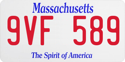 MA license plate 9VF589