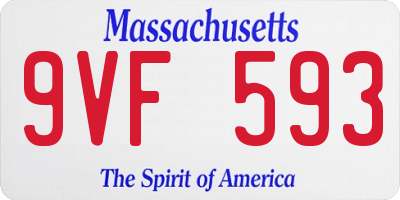 MA license plate 9VF593